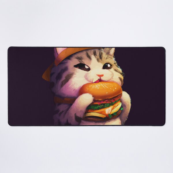 Item preview, Cute Cat Enjoying Eating a Burger designed and sold by ArtisticAllure1.
