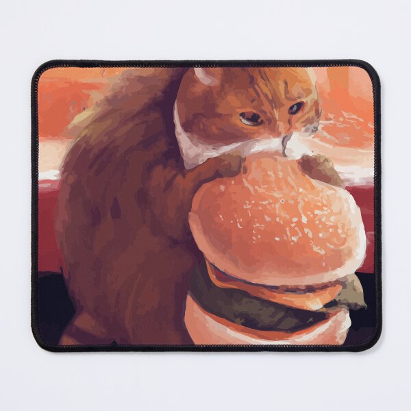 Item preview, Chubby Cat Eating a Hamburger designed and sold by ArtisticAllure1.