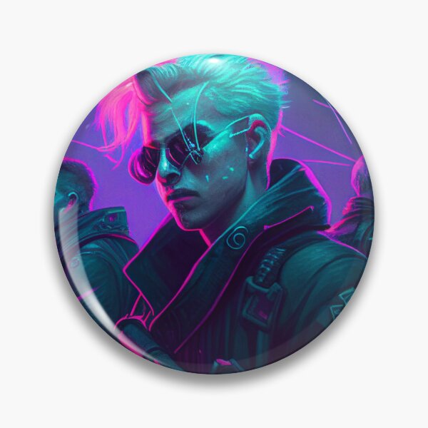 Item preview, Neon Nights: Three Cyberpunk Gunslingers in a Futuristic Cityscape designed and sold by N3onKnight.