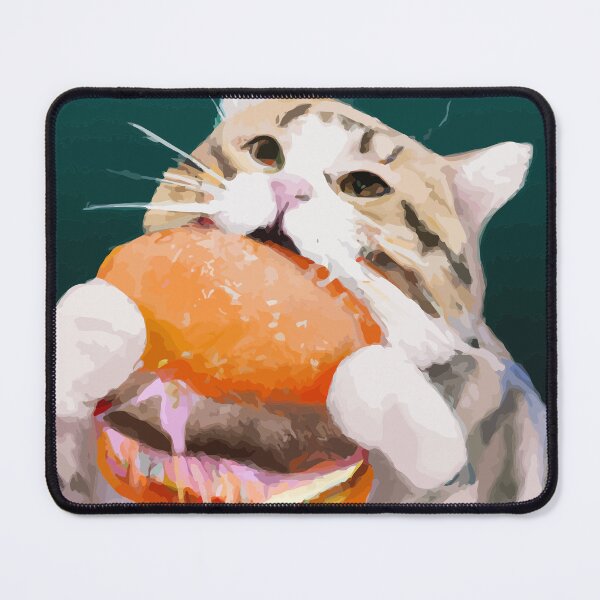 Item preview, Chubby Cat Eating a Hamburger designed and sold by ArtisticAllure1.