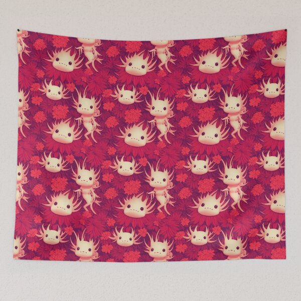 Item preview, Axolotl Cute Floral pattern designed and sold by AI Creations ⭐⭐⭐⭐⭐.