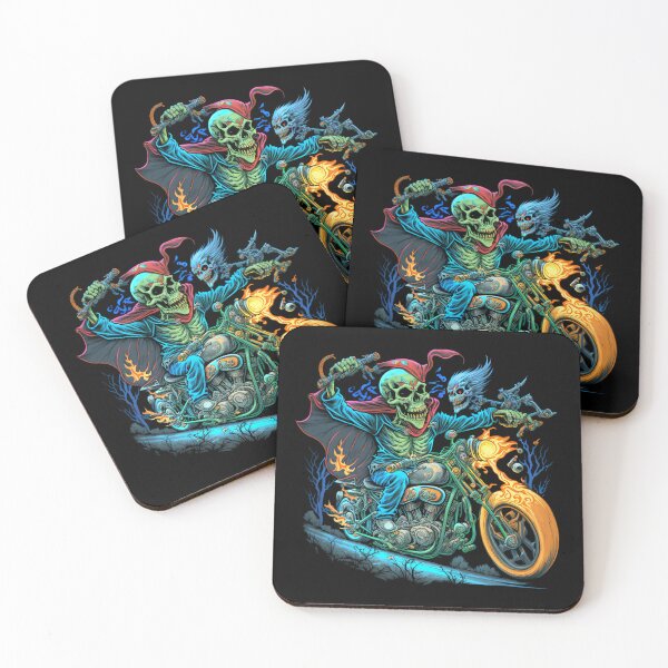 Item preview, Skeleton riding a motorcycle designed and sold by pxdg.