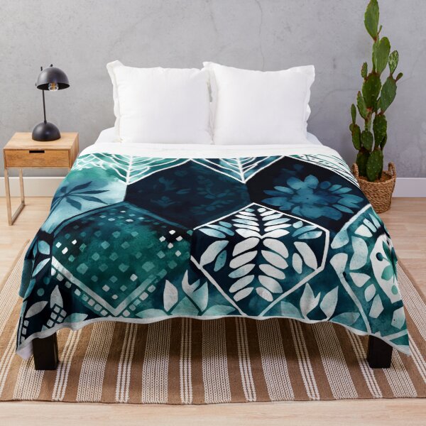 Artikelvorschau, Watercolor Pattern Indigo Teal entworfen und verkauft von artavantgarde.