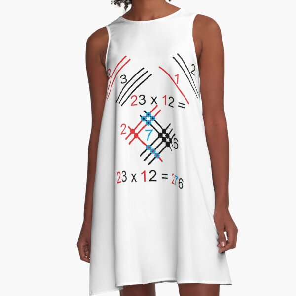 Scheme of graphical multiplication of two-digit numbers. A-Line Dress