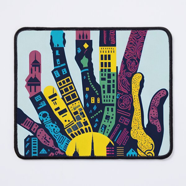 Item preview, Abstract Colorful City Handart Tshirts and wall art designed and sold by TshirtTown77.