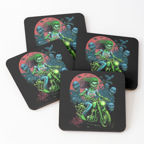 Item preview, Zombie Girl riding a motorcycle designed and sold by pxdg.