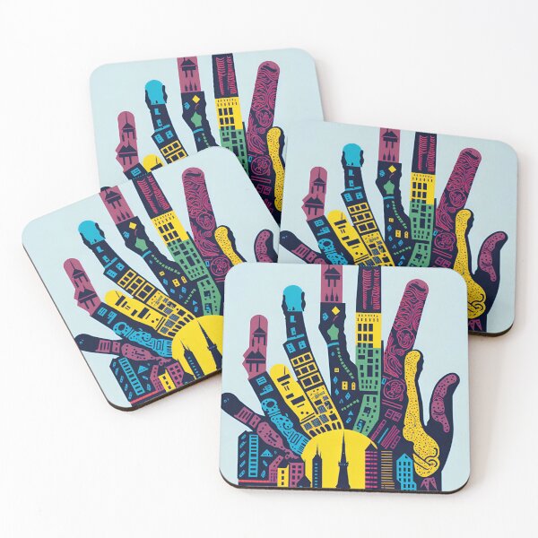 Item preview, Abstract Colorful City Handart Tshirts and wall art designed and sold by TshirtTown77.