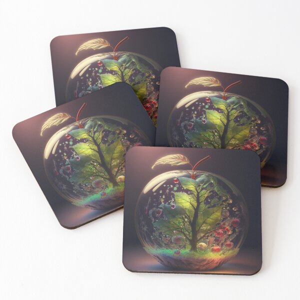 Item preview, An apple made of glass with a tiny fantasy world inside 11 designed and sold by jetaiart.