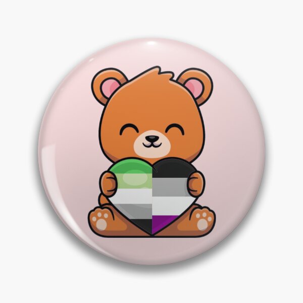 Item preview, Aro Ace Pride Flag Bear with Heart designed and sold by everything4eva.