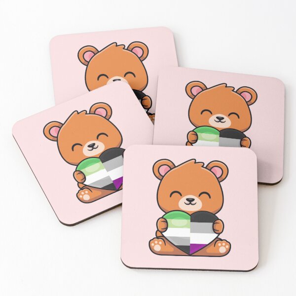 Item preview, Aro Ace Pride Flag Bear with Heart designed and sold by everything4eva.