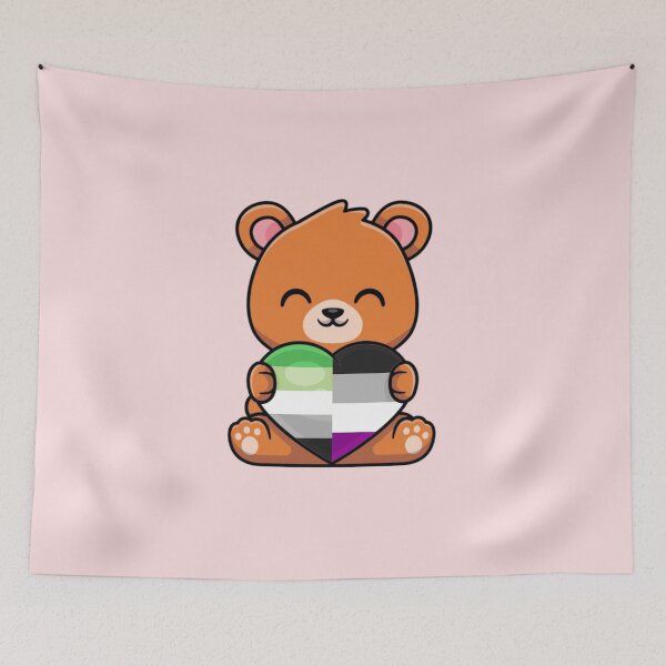 Item preview, Aro Ace Pride Flag Bear with Heart designed and sold by everything4eva.
