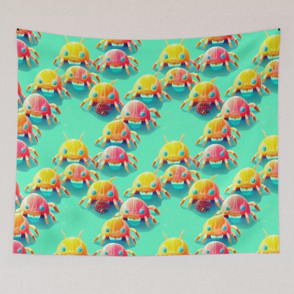 Item preview, Hermit Crab cute kawaii style pattern designed and sold by AI Creations ⭐⭐⭐⭐⭐.