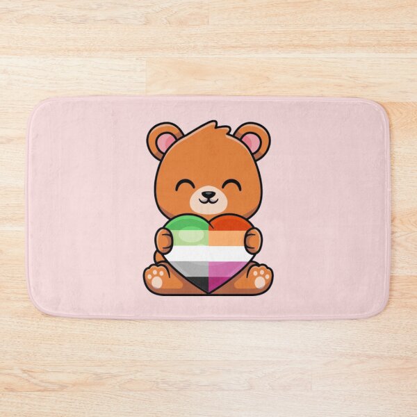 Item preview, Aro Lesbian Pride Flag Bear with Heart designed and sold by everything4eva.