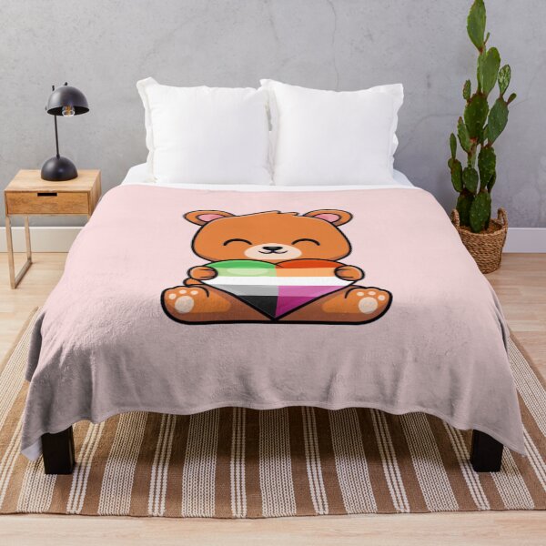 Item preview, Aro Lesbian Pride Flag Bear with Heart designed and sold by everything4eva.