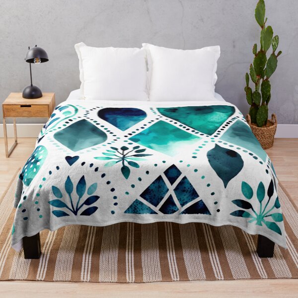Artikelvorschau, Watercolor Pattern Indigo Teal entworfen und verkauft von artavantgarde.