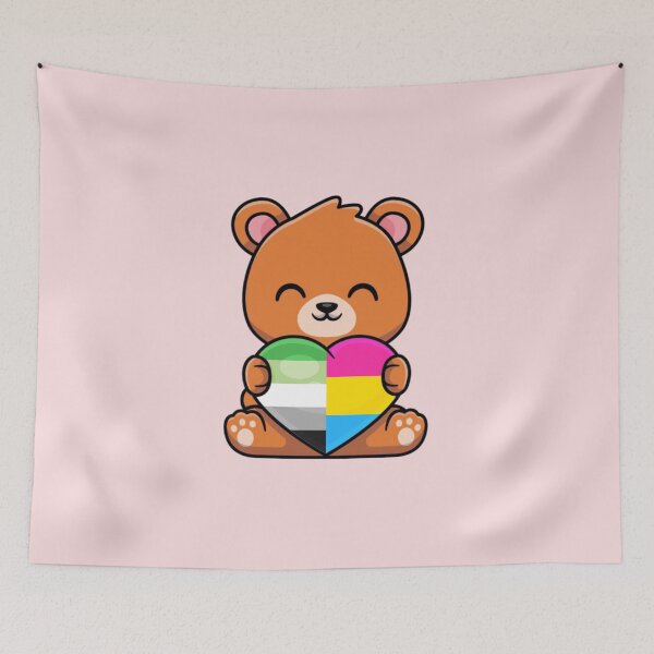 Item preview, Aro Pan Pride Flag Bear with Heart designed and sold by everything4eva.