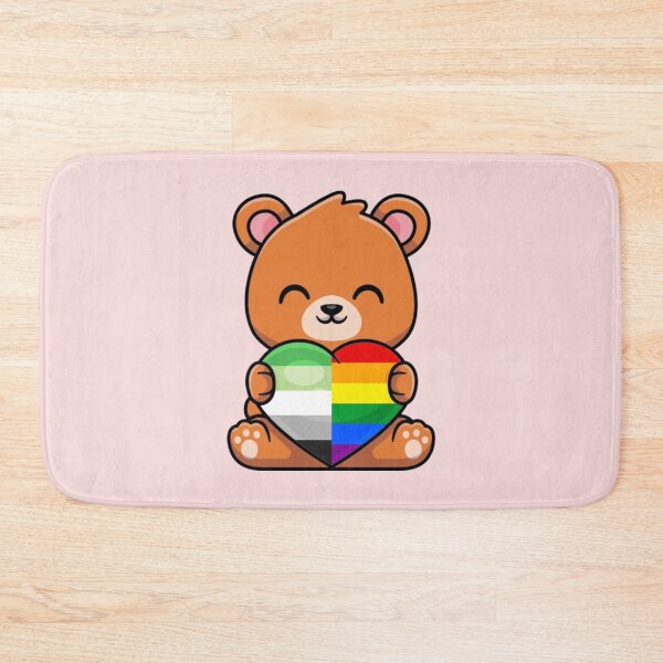 Item preview, Aro Rainbow Pride Flag Bear with Heart designed and sold by everything4eva.