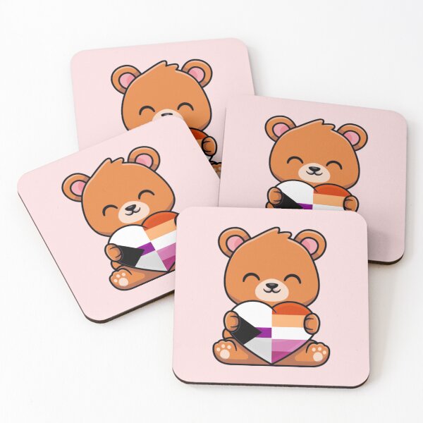 Item preview, Demi Lesbian Pride Flag Bear with Heart designed and sold by everything4eva.