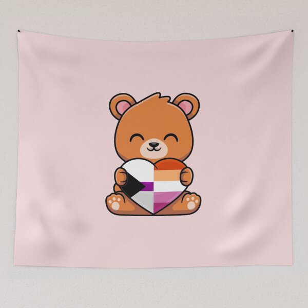 Item preview, Demi Lesbian Pride Flag Bear with Heart designed and sold by everything4eva.