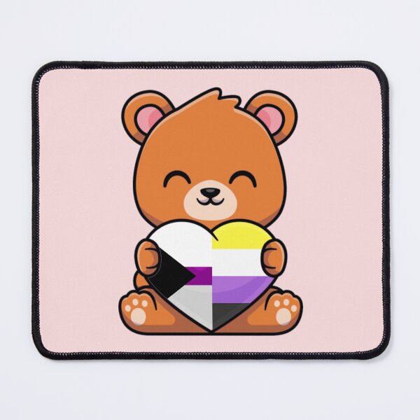 Item preview, Demi Enby Pride Flag Bear with Heart designed and sold by everything4eva.