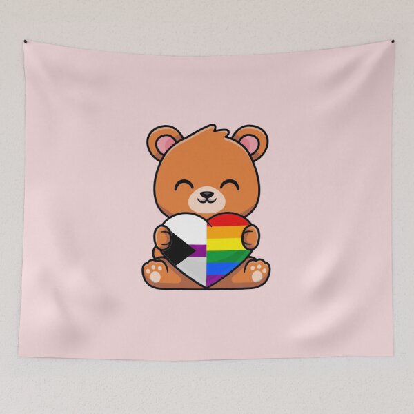 Item preview, Demi Rainbow Pride Flag Bear with Heart designed and sold by everything4eva.