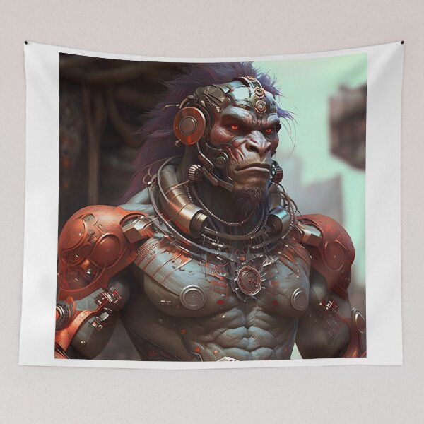 Item preview, Lord Hanuman Cyberpunk Style designed and sold by AvinashRavindra.