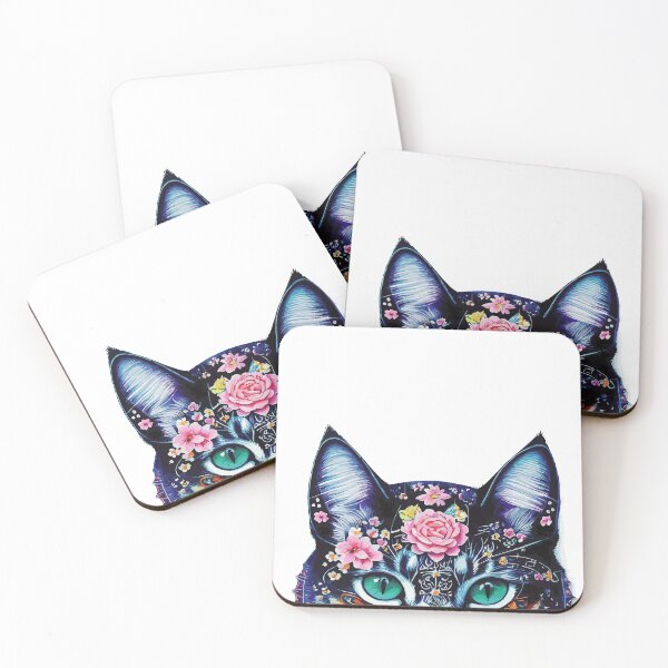 Item preview, Vibrant Botanical cat portrait  designed and sold by Lubellebubble20.