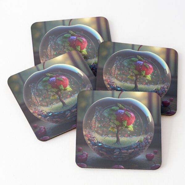 Item preview, An apple made of glass with a tiny fantasy world inside 13 designed and sold by jetaiart.