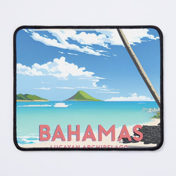 Item preview, Bahamas lucayan travel poster beach palms designed and sold by Arctic frame studio.
