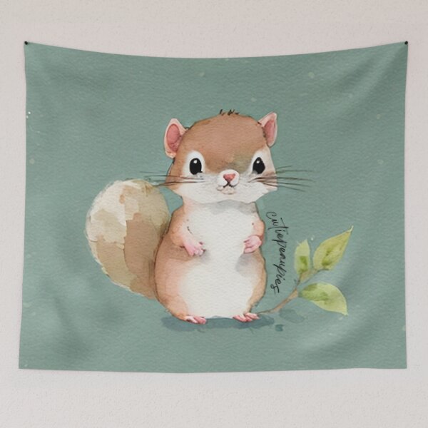 Item preview, Cute Baby Squirrel Art 3 designed and sold by cutiepeupies.