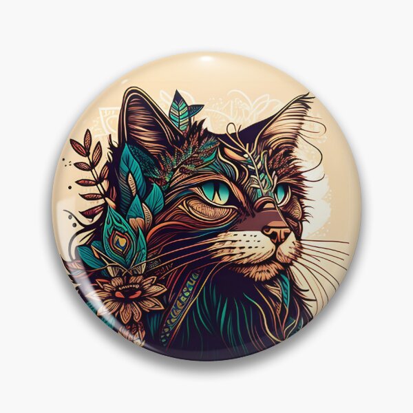 Item preview, Lady Cat Hippy Cat Boho Beautiful designed and sold by bernardbowman.