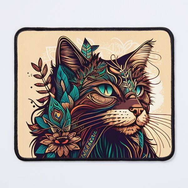 Item preview, Lady Cat Hippy Cat Boho Beautiful designed and sold by bernardbowman.