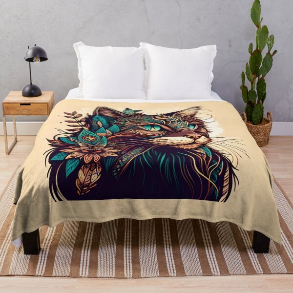 Item preview, Lady Cat Hippy Cat Boho Beautiful designed and sold by bernardbowman.