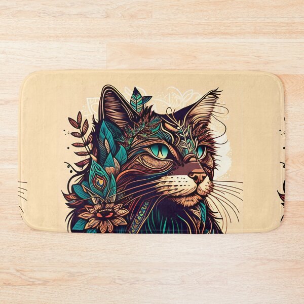 Item preview, Lady Cat Hippy Cat Boho Beautiful designed and sold by bernardbowman.