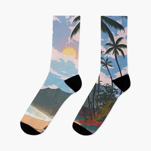 Item preview, Hawaii travel poster beach, volcano,  Maui  designed and sold by Arctic frame studio.