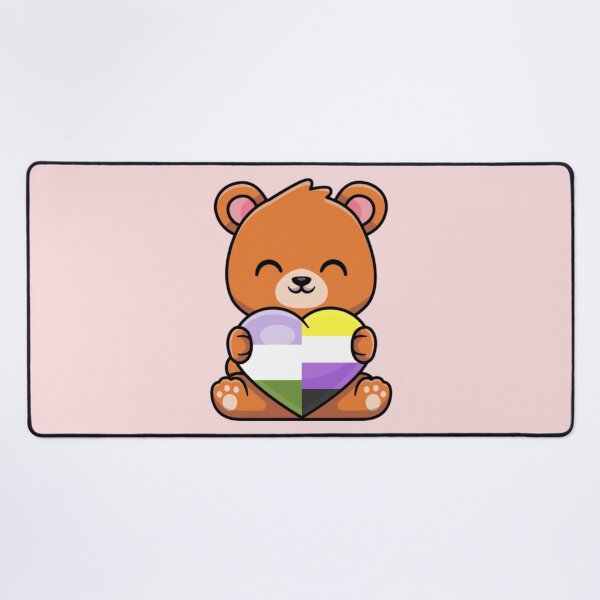 Item preview, Genderqueer Enby Pride Flag Bear with Heart designed and sold by everything4eva.