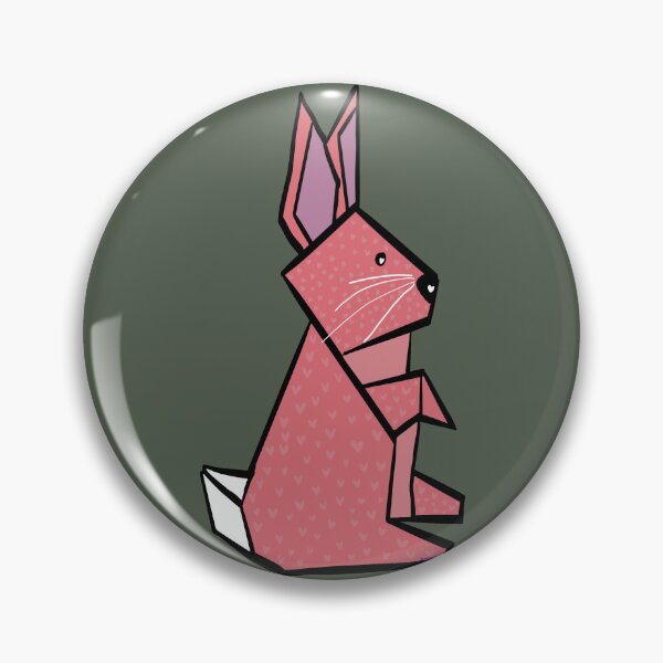 Item preview, Origami Rabbit, round doodle designed and sold by Playful Mae Designs.