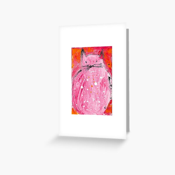 ARTACAT - Raclette Cat Painting - Cat Art Greeting Card