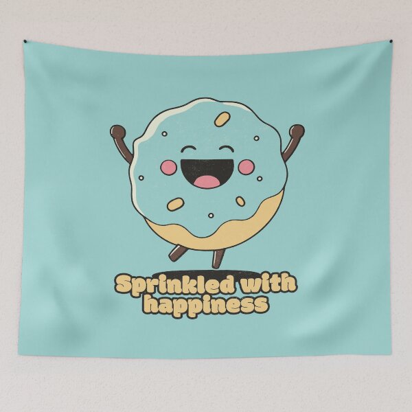 Item preview, Sprinkled with happiness - Happy Cute Donut designed and sold by RoboRaphael.