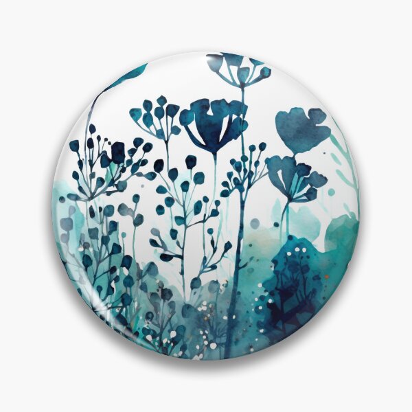 Artikelvorschau, Watercolor Flowers Indigo Teal entworfen und verkauft von artavantgarde.