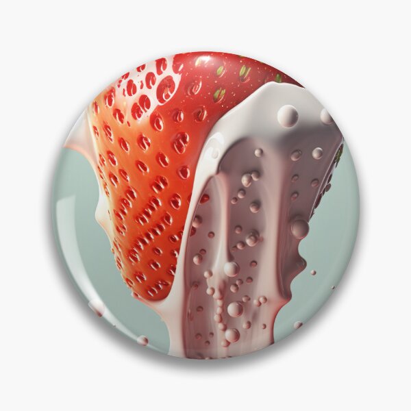 Item preview,  A strawberry with a splash of milk on it  artwork plastel background 1  designed and sold by jetaiart.