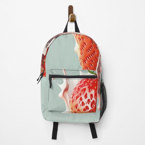 Item preview,  A strawberry with a splash of milk on it  artwork plastel background 1  designed and sold by jetaiart.