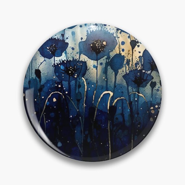 Artikelvorschau, Indigo Blue Watercolor Poppies entworfen und verkauft von artavantgarde.