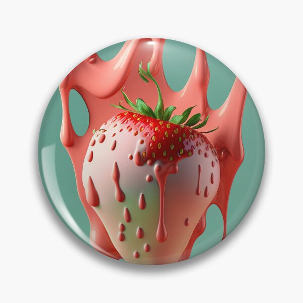 Item preview, A strawberry with a splash of milk on it  artwork plastel background 2 designed and sold by jetaiart.