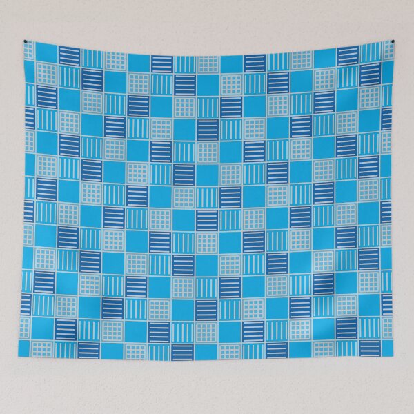 Item preview, Checkered mosaic in blue designed and sold by Vektoria.