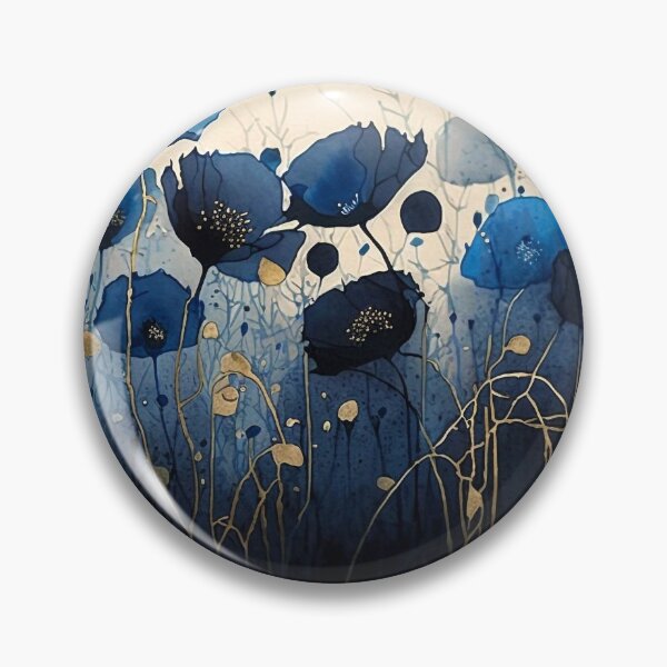 Artikelvorschau, Indigo Blue Watercolor Poppies entworfen und verkauft von artavantgarde.