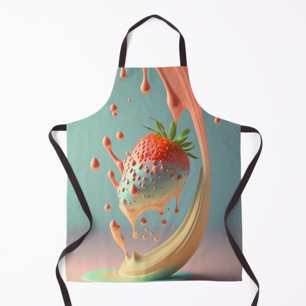 Item preview, A strawberry with a splash of milk on it artwork plastel background 3 designed and sold by jetaiart.