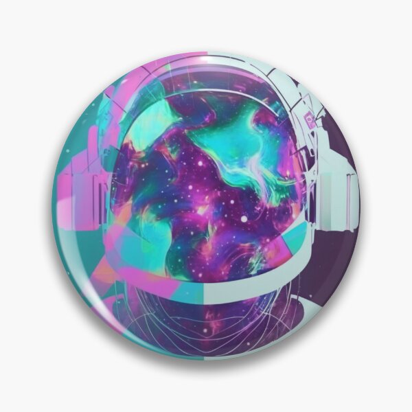 Artikelvorschau, Colorful Futuristic Glitch Popart Astronaut Lost in Space Sticker entworfen und verkauft von mintflavor.