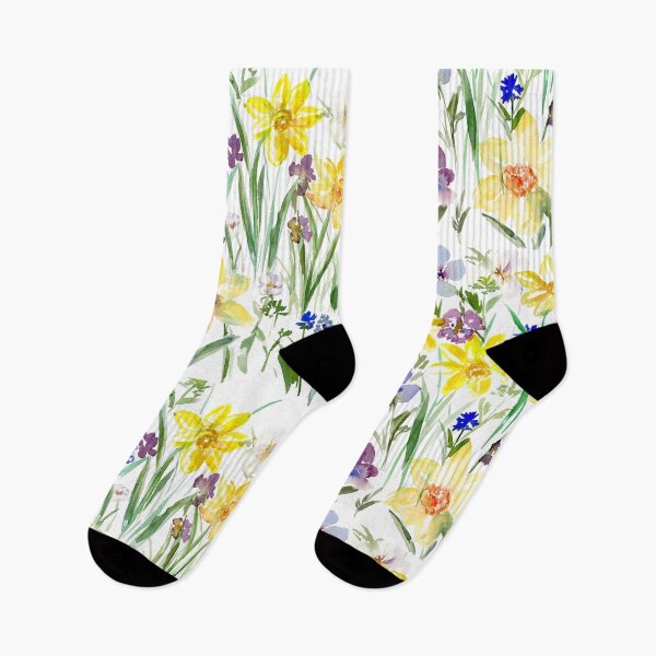 Item preview, Spring Daffodil Wild Flowers Field Watercolor designed and sold by TheArtOfNata.