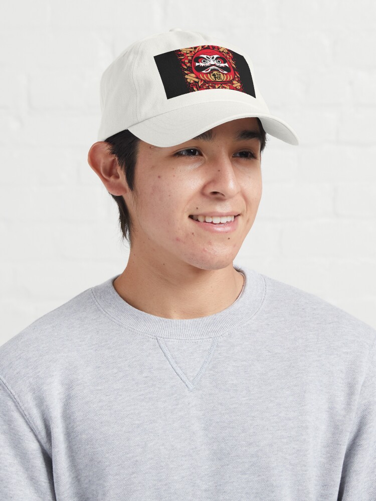 Imagen 3 de 7, Gorra con la obra Kabuki daruma rojo, diseñada y vendida por NihonJinDesu.